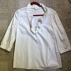 Kate spade white wedding tunic ruffle blouse